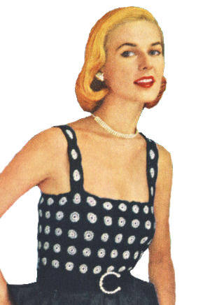 Fitted Top with Shoulder Straps Crochet Pattern 32-36