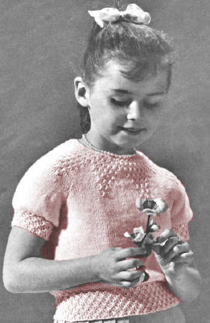 Girls Smocked Top Knitting Pattern Sz 6-12