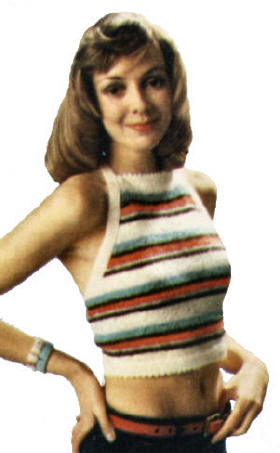 Striped Halter Knitting Pattern Bust 32-38