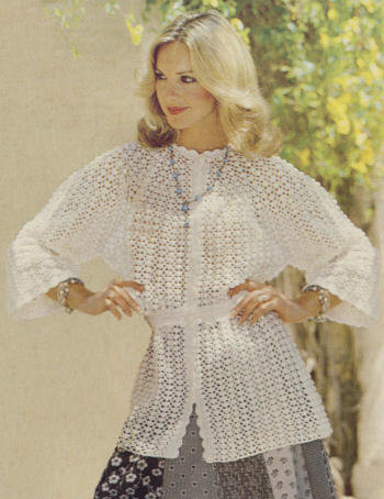 Long Lacy Blouse Crochet Pattern 34-38