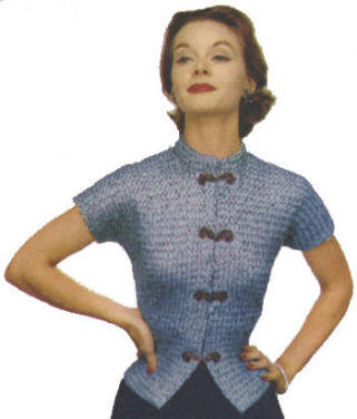 Ribbon Mandarin Top Knitting Pattern 30-34