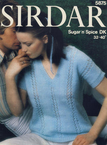 Sweater Top with Lacey Panels Knitting Pattern Bust 32-40