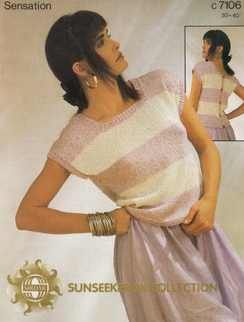 Top with Buttoned Back Knitting Pattern 30-40