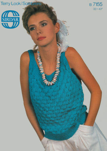 Patterned Sleeveless Top Knitting Pattern 30-40