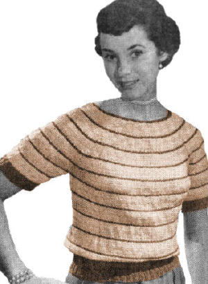 Striped Sweater Top Crochet Pattern 32-36