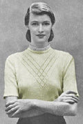 Eyelet Sweater Top Knitting Pattern 30-36