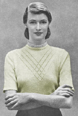 Eyelet Sweater Top Knitting Pattern 30-36