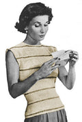 Fitted Sweater Top with Stripes Crochet Pattern 34-38