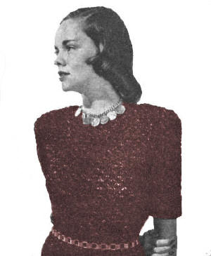 Gold Flecked Sweater Top Crochet Pattern 32-36