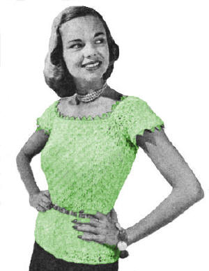 Shell Stitch Sweater Top Crochet Pattern 32-36