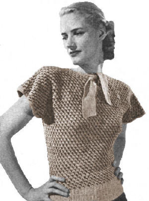Tweed Sweater Top Crochet Pattern 34-38