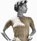 Ribbed Sweater Top Knitting Pattern 37 & 40