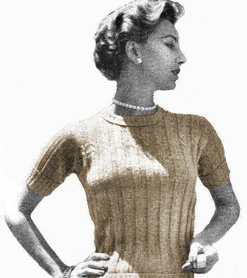 Ribbed Sweater Top Knitting Pattern 37 & 40