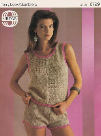 Sleeveless Top & Shorts Knitting Pattern Bust 32-38