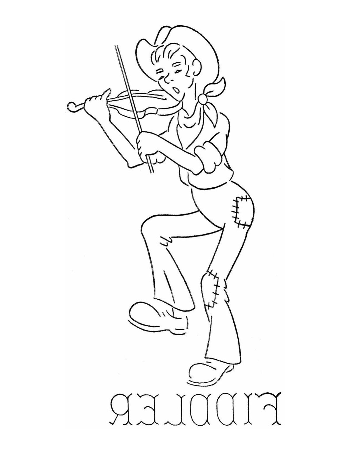 Square Dancing Hoedown Applique or Embroidery Transfer Pattern