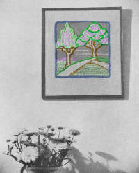 Country Trees Scene 1930s Embroidery or Cut-work Transfer Pattern