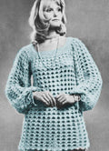 Lacy Tunic with Full Sleeves Crochet Pattern Bust 32-38