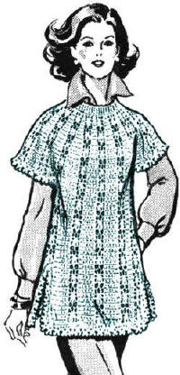 Pullover Tunic Sweater Crochet Pattern Sz 8-14