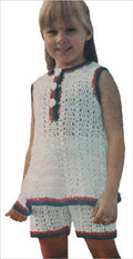 Lacy Tunic & Shorts Set Girls Crochet Pattern 2-8