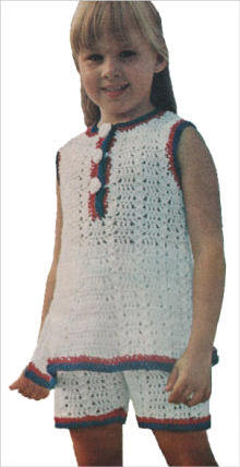 Lacy Tunic & Shorts Set Girls Crochet Pattern 2-8