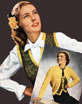 Check Vest & Cardigan Twin Set Sweaters Knitting Pattern 34-36
