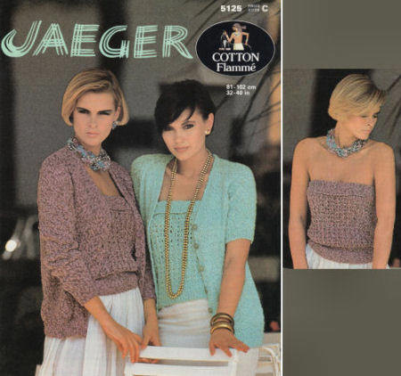 Cardigans & Sleeveless Top Twin Set Knitting Pattern 32-40