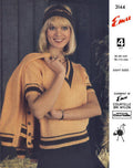 Twin Set Sweaters with Striped Edge Knitting Pattern 30-44