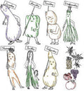 Vegetables Days of the Week Applique or Embroidery Transfer Pattern