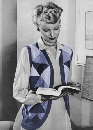 Patchwork Vest Knitting Pattern 36-38