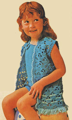 Girls Jacket Vest Crochet Pattern Sz 2-4