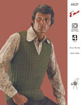 Men V-Neck Sweater Vest Knitting Pattern 35-48