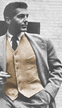 Men Sweater Vest with Pockets Knitting Pattern 36-40