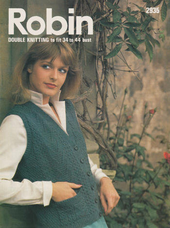 Patterned Waistcoat Vest Knitting Pattern 34-44
