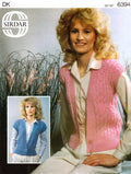 V-Neck Vest Knitting in 2 Designs Pattern 32-42