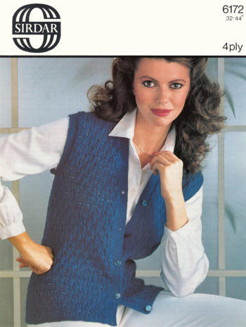 Waistcoat Vest Knitting Pattern 32-44