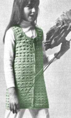 Girls Long Sweater Vest Crochet Pattern 8-12