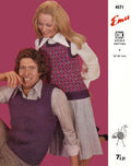 Ribbed & Fair Isle Vest Knitting Pattern 32-46