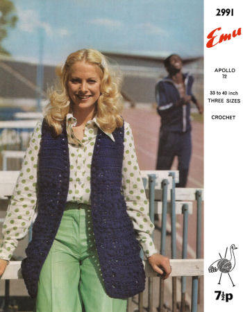 Ladies Long Line Waistcoat Vest Crochet Pattern 33.5-40
