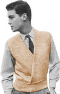 Man's Wrap Sweater Vest Crochet Pattern 36-41