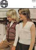 Boys or Girls Sweater Vest Knitting Pattern 10-16