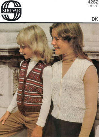 Boys or Girls Sweater Vest Knitting Pattern 10-16