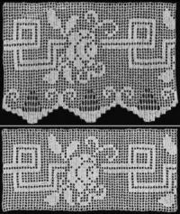 Vining Rose & Trellis Edging & Insertion Filet Crochet Pattern