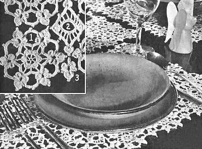 Violet Motifs Table Setting Crochet Pattern