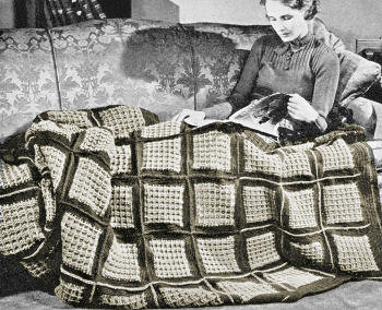 Waffle Motifs Afghan Crochet Pattern
