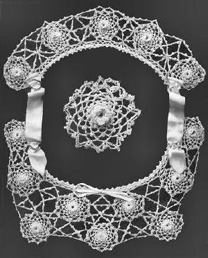 Rose Web Yoke or Collar Antique Crochet Pattern